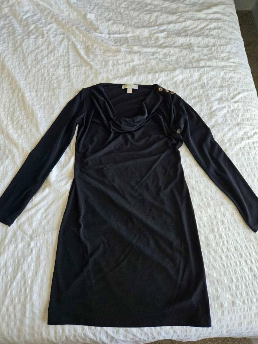 Michael Kors Black Long Sleeve Sheath Dress Women’s XS Elegant Classic Stretch - Picture 9 of 9